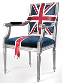 Union Jack chair by design house Jimmie Martin